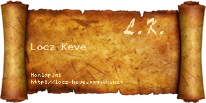 Locz Keve névjegykártya