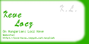 keve locz business card